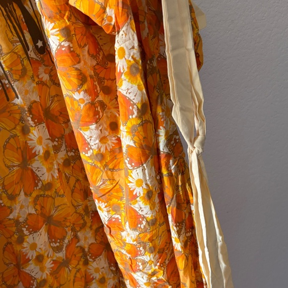 Vibrant Orange Floral Women's Robe - Picture 7 of 11